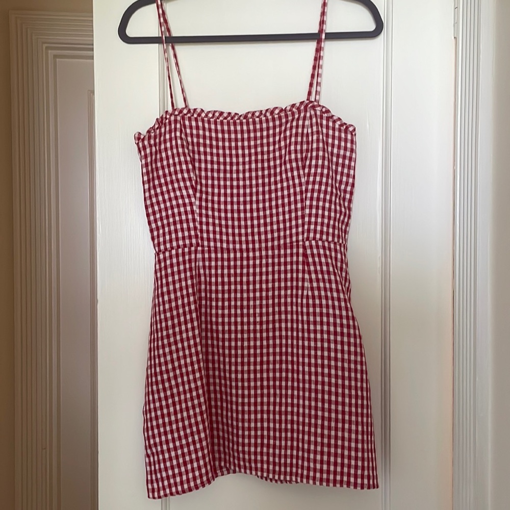 Reformation Plaid Print Red mini dress size 6